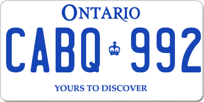 ON license plate CABQ992