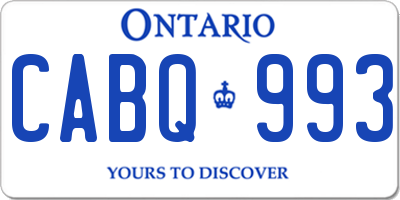 ON license plate CABQ993