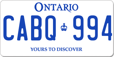 ON license plate CABQ994