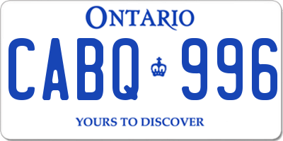 ON license plate CABQ996