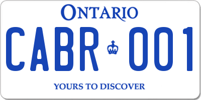 ON license plate CABR001