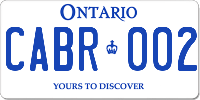 ON license plate CABR002