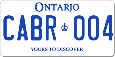 ON license plate CABR004