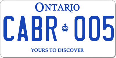 ON license plate CABR005