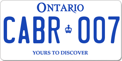 ON license plate CABR007