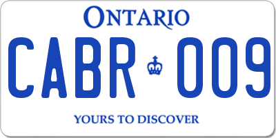 ON license plate CABR009