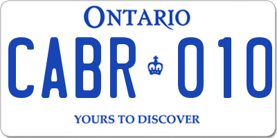 ON license plate CABR010