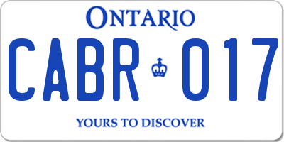 ON license plate CABR017