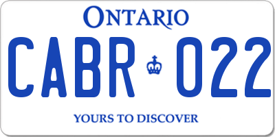 ON license plate CABR022