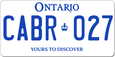 ON license plate CABR027