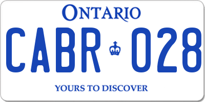 ON license plate CABR028