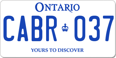 ON license plate CABR037