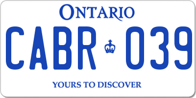 ON license plate CABR039