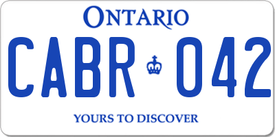 ON license plate CABR042