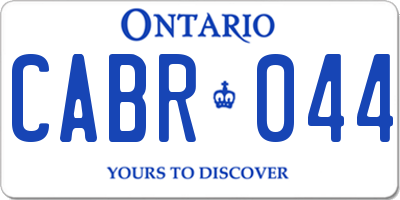 ON license plate CABR044