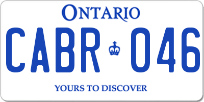 ON license plate CABR046