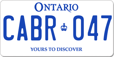 ON license plate CABR047