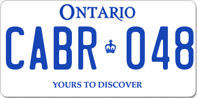 ON license plate CABR048