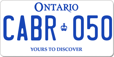 ON license plate CABR050