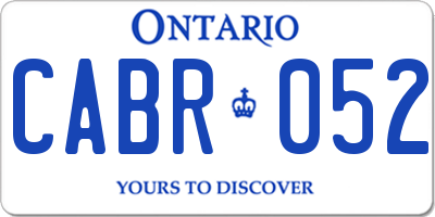 ON license plate CABR052