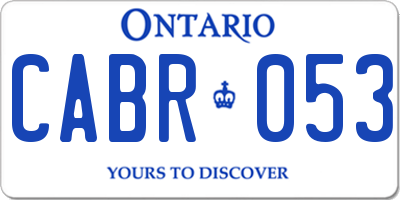 ON license plate CABR053