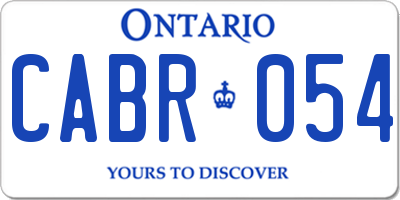 ON license plate CABR054