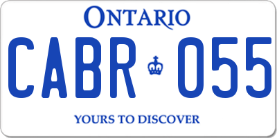 ON license plate CABR055