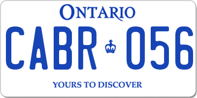 ON license plate CABR056