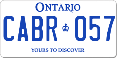 ON license plate CABR057