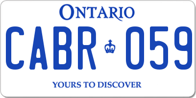 ON license plate CABR059