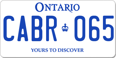 ON license plate CABR065