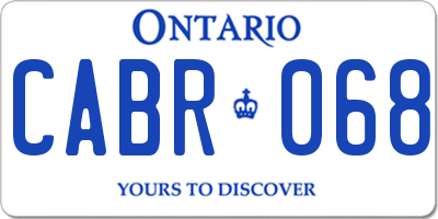 ON license plate CABR068