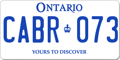 ON license plate CABR073