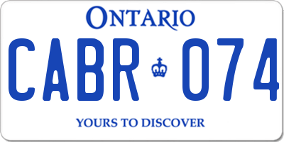 ON license plate CABR074