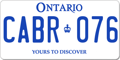 ON license plate CABR076