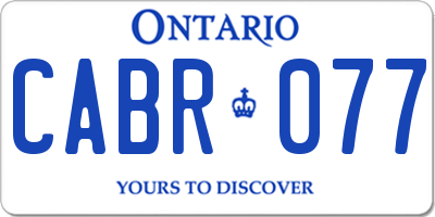 ON license plate CABR077