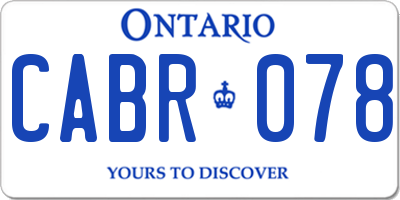 ON license plate CABR078