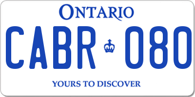 ON license plate CABR080