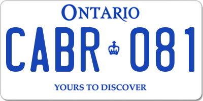 ON license plate CABR081