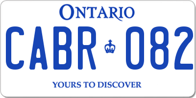 ON license plate CABR082