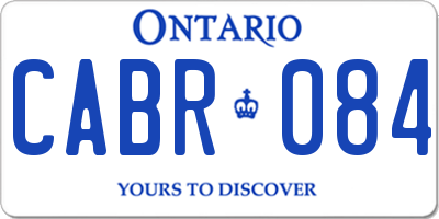 ON license plate CABR084