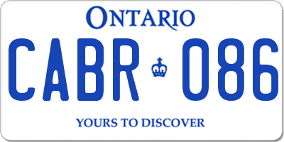 ON license plate CABR086