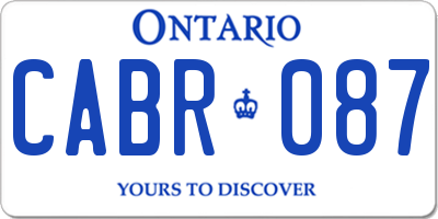 ON license plate CABR087