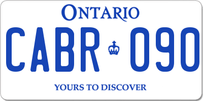 ON license plate CABR090