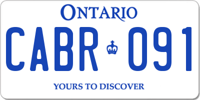 ON license plate CABR091