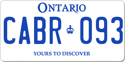 ON license plate CABR093