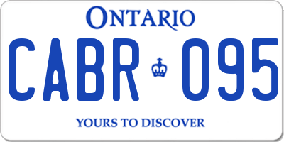 ON license plate CABR095