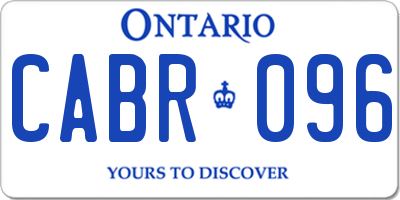 ON license plate CABR096