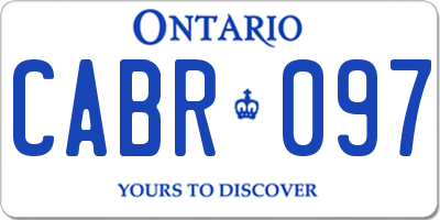 ON license plate CABR097