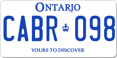 ON license plate CABR098